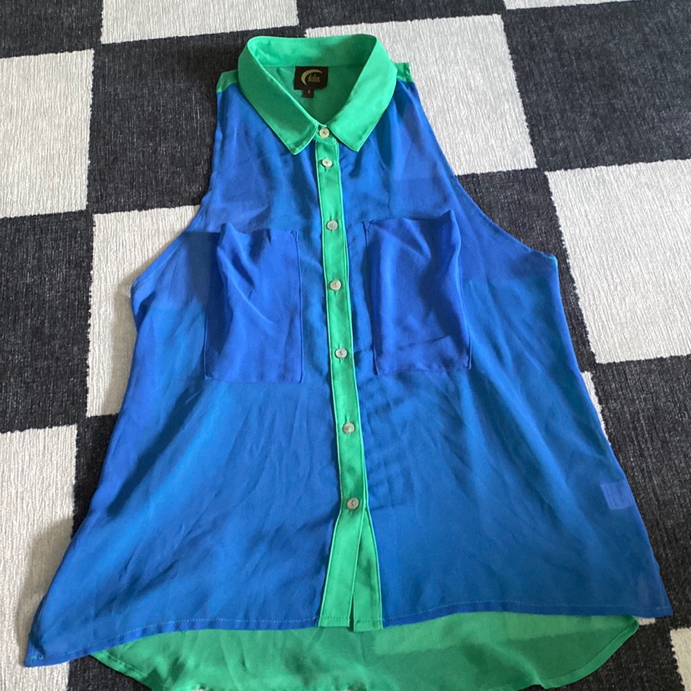 Blu Moon Collared Sleeveless Top